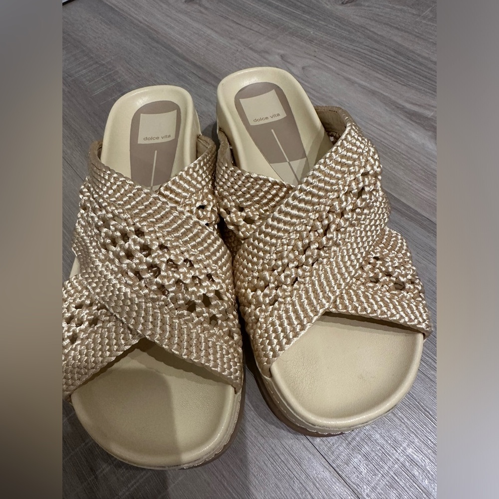 Dolce Vita Gold Woven Sandals